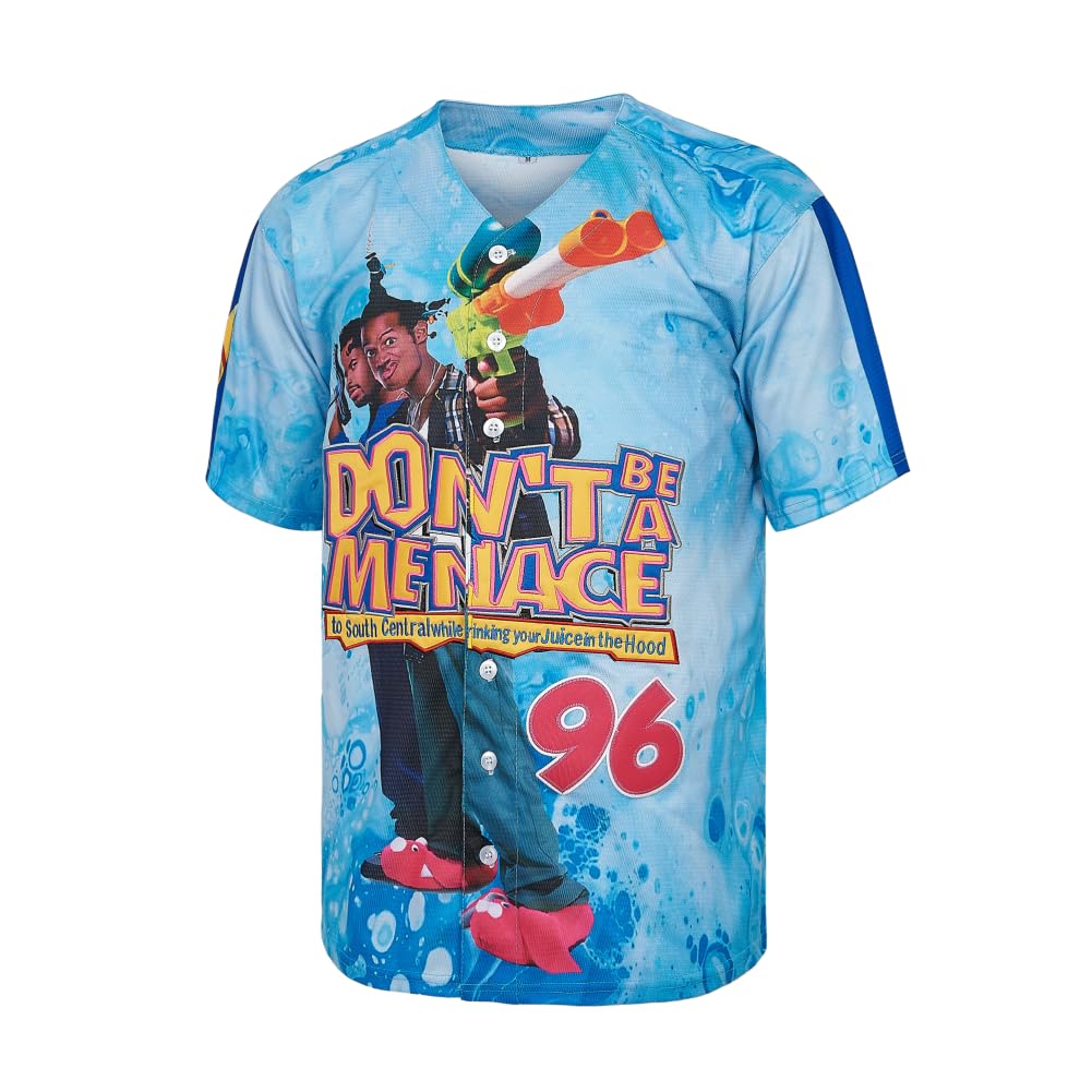 PERC30 Don't bea Menace 90s #96 South Central Men's Baseball Jersey S-XXXL (X-Large) Sky Blue