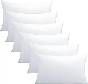 FLXXIE 6 Pack Microfiber Queen Pillowcases, Ultra Soft and Wrinkle, Fade Resistant Pillow Cases with Envelope Closure, 20x30 Inches, White