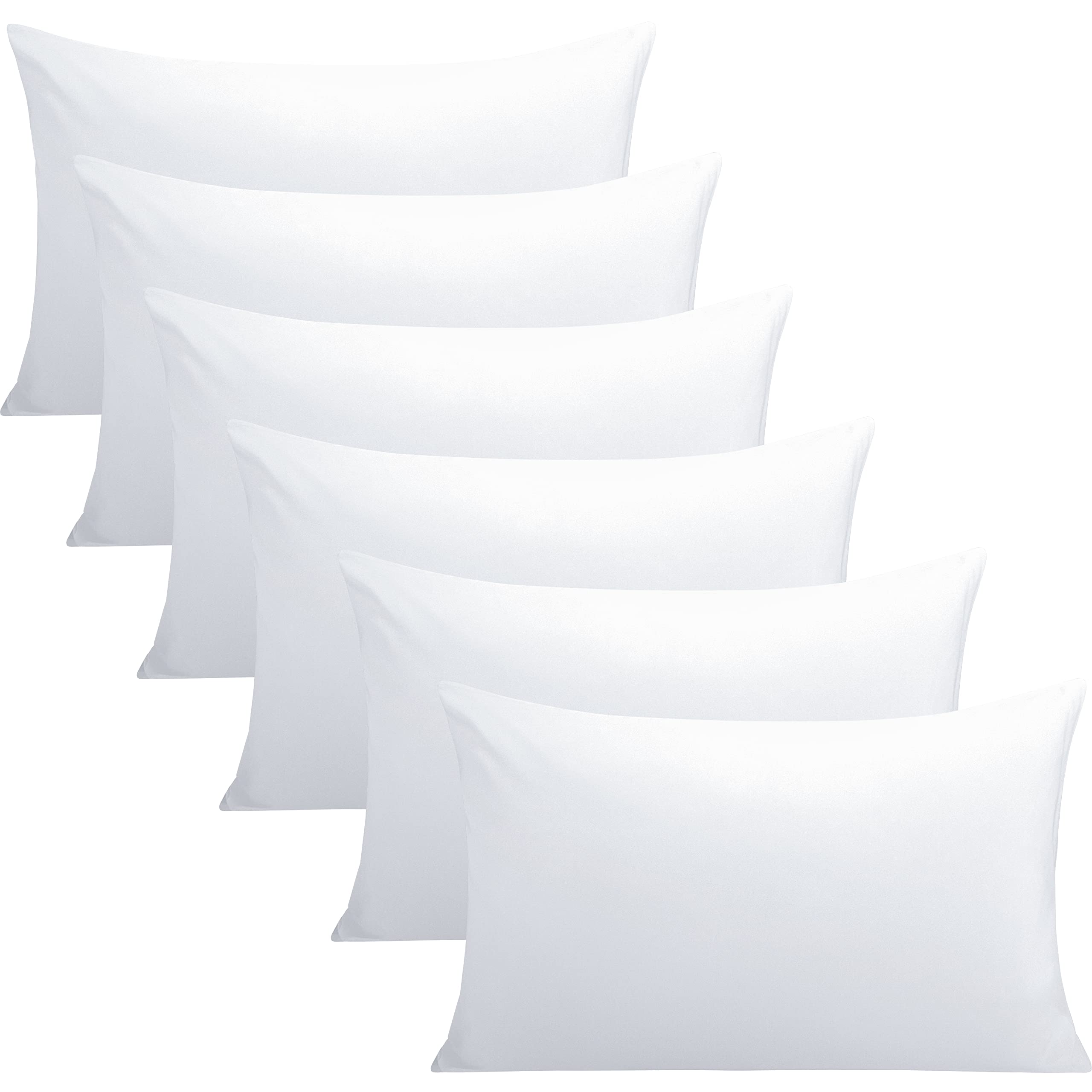 FLXXIE 6 Pack Microfiber Queen Pillowcases, Envelope Closure, White