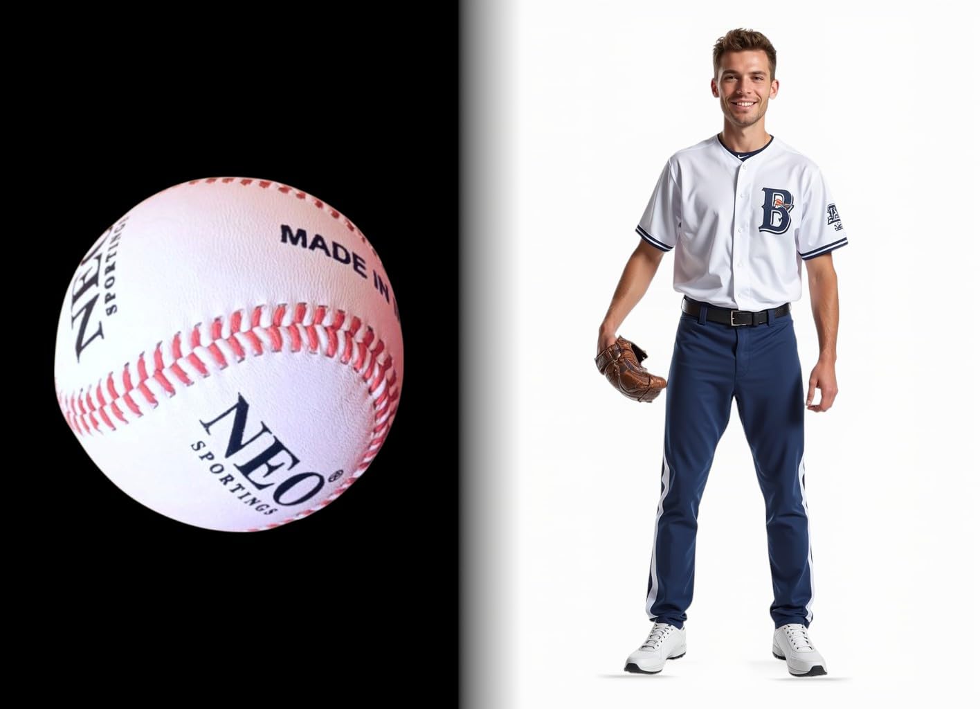 Neo Sportings Baseball | Classic White Ball with Red Stitching | Durable Training Ball for Baseball Practice & Training (Pack of 1) 1