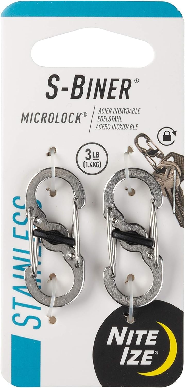 Niteize Esbiner Microlock Carabiner #0×2P Silver Lsbm-11-2R3