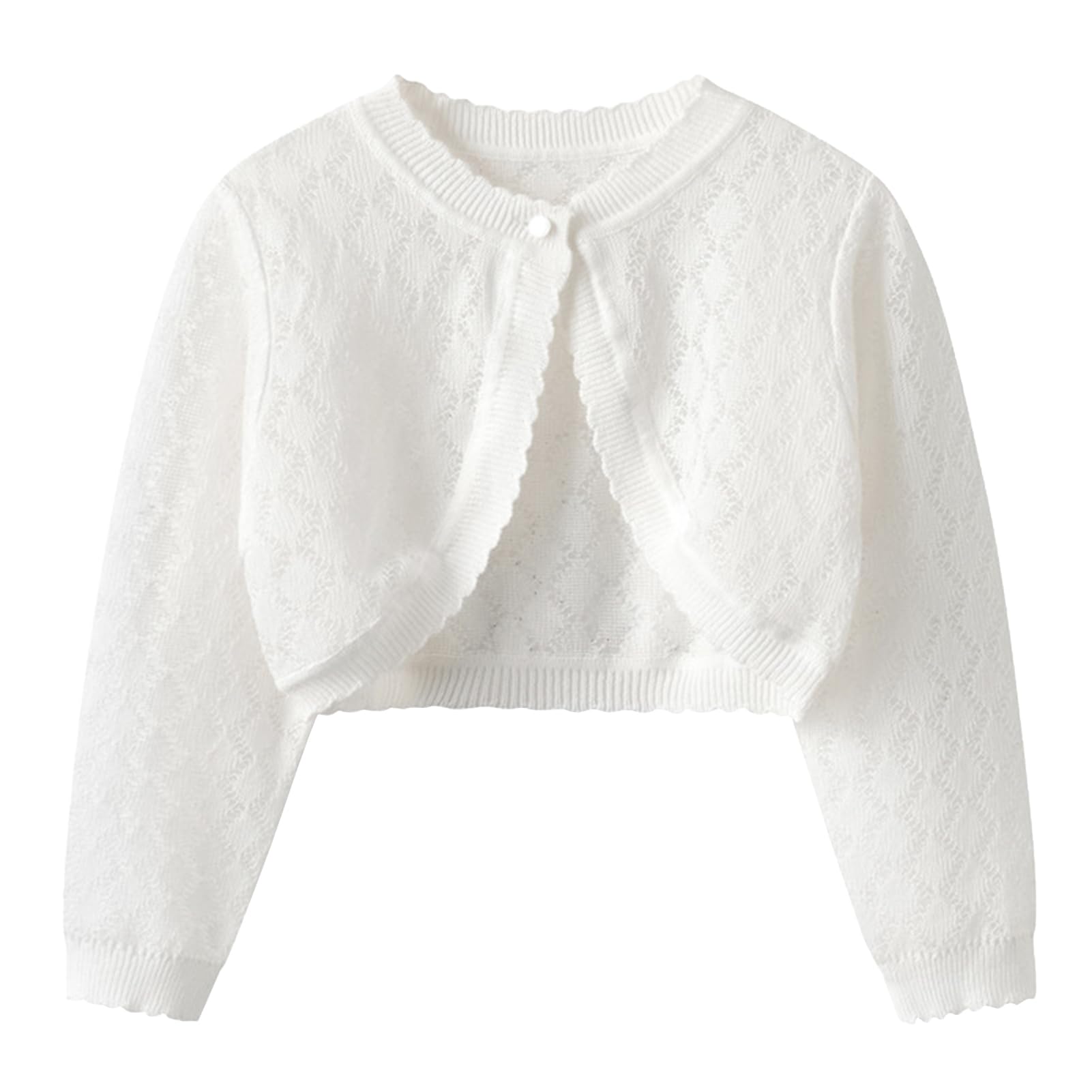 Yimutian Bolero Cardigan para Niña, Chaqueta de Punto Manga Larga Cuello Redondo Elegante para Vestido