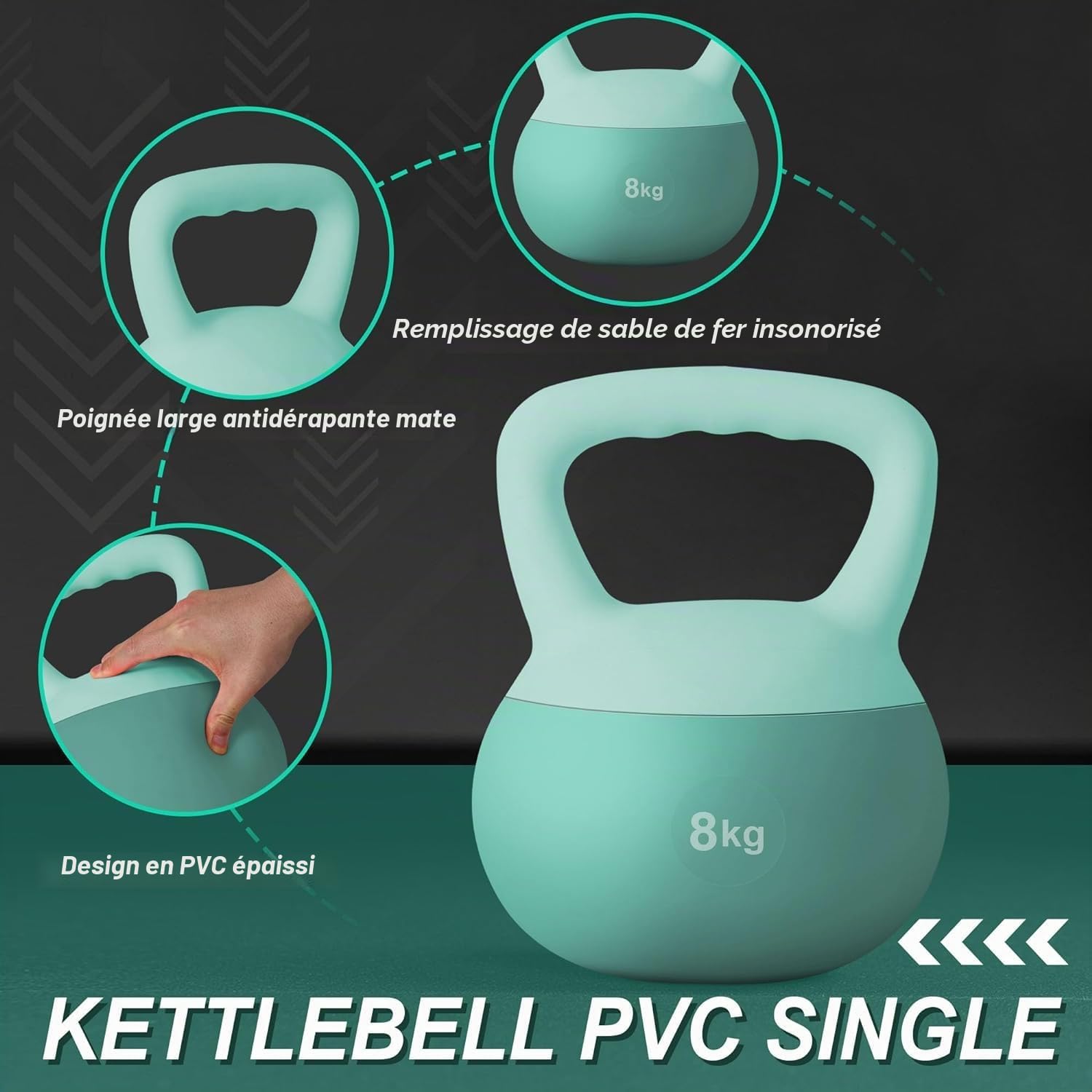SogesHome Haltère Kettlebell Poids Kettlebell Souple Silencieux pour Fitness et Musculation à Domicile