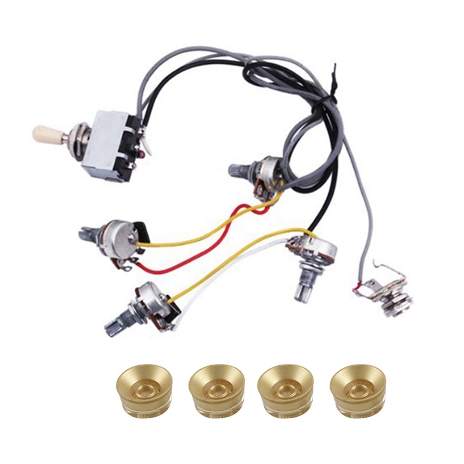 Cablaggio Precablato Per Chitarra Hubucker Cablaggio Senza Saldatura 2V2T Con Pentole 500K E - Foto 4