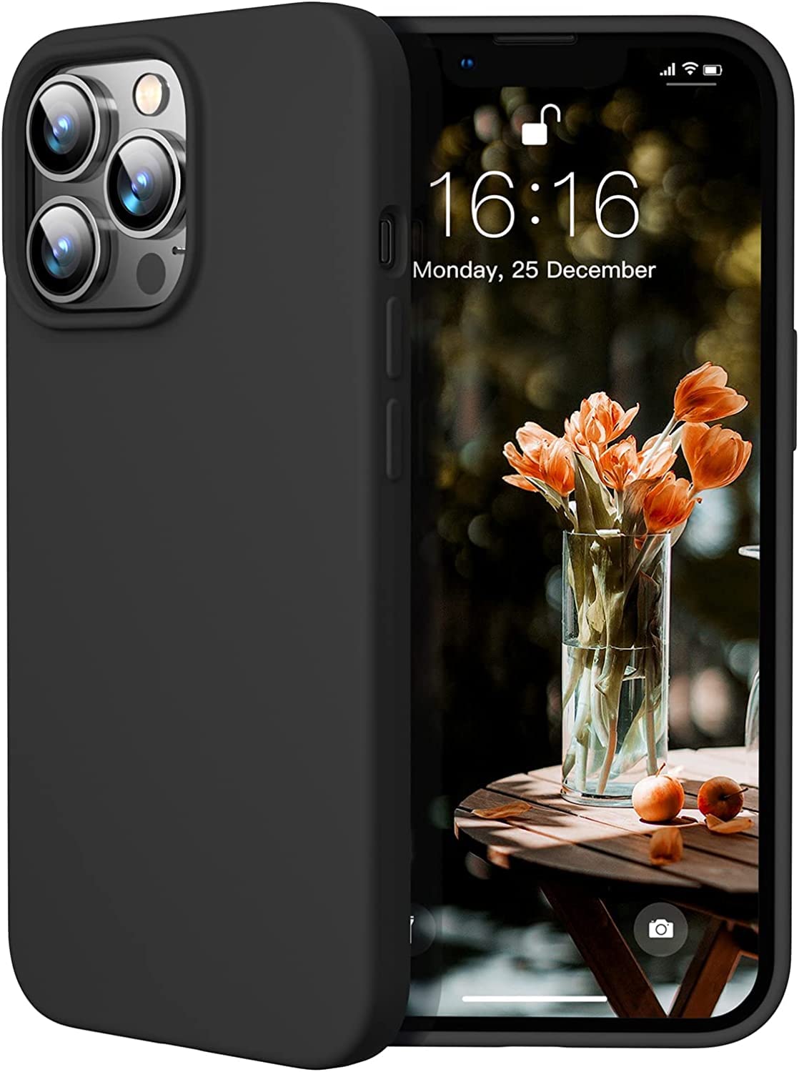 LOXXO ® Microfiber Liquid Silicone Gel Rubber Candy Non-Slip Full Body Protective Shockproof Phone Back Cover Compatible For iPhone 13 Pro (2021) - Black, 6.1 Inch (B09H32G8BG) Amazon Price History, Amazon Price Tracker