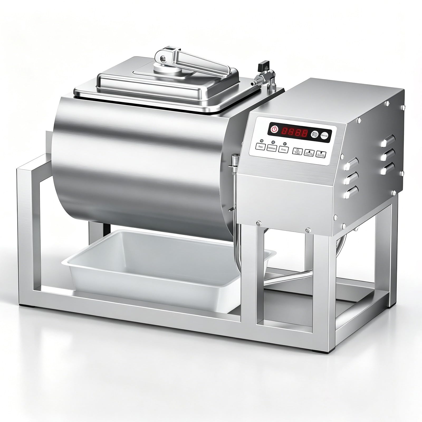 liuyunfeiGL Vacuum Marinator for Meat Poultry Seafood, 18L Commercial Electric Tumbler Marinator, Stainless Steel Body, with 3 Speeds & Timer, Meat Tenderizer for Catering Kitchen & Cafeteria