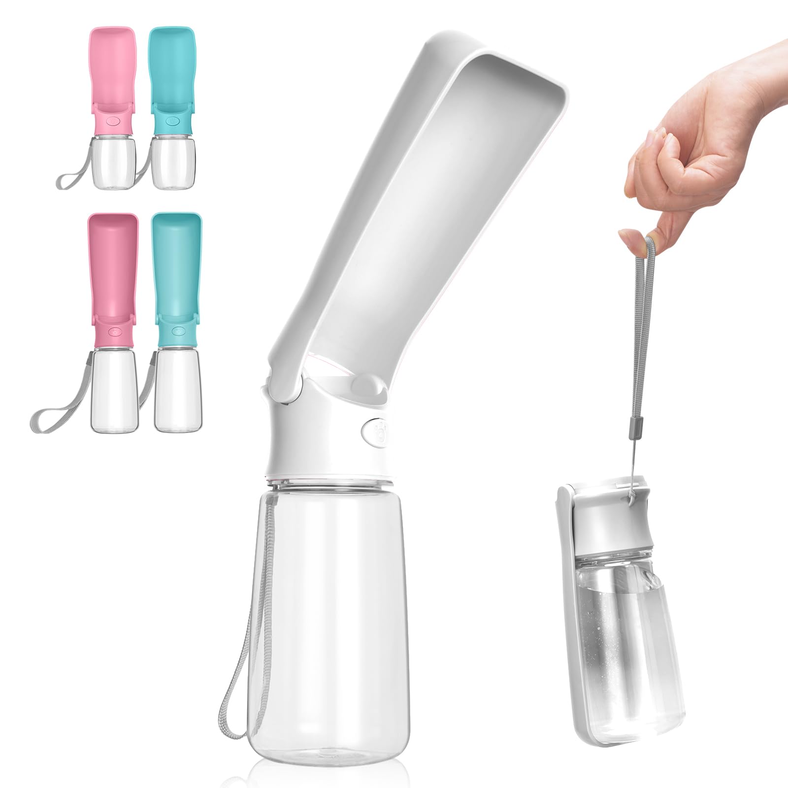 AIKIDS Portable Dog Water Bottle - Foldable Dog Water Dispenser | Leak Proof & Food Grade Plastic Travel | Pet Water Bottle for Cat Outdoor Walking