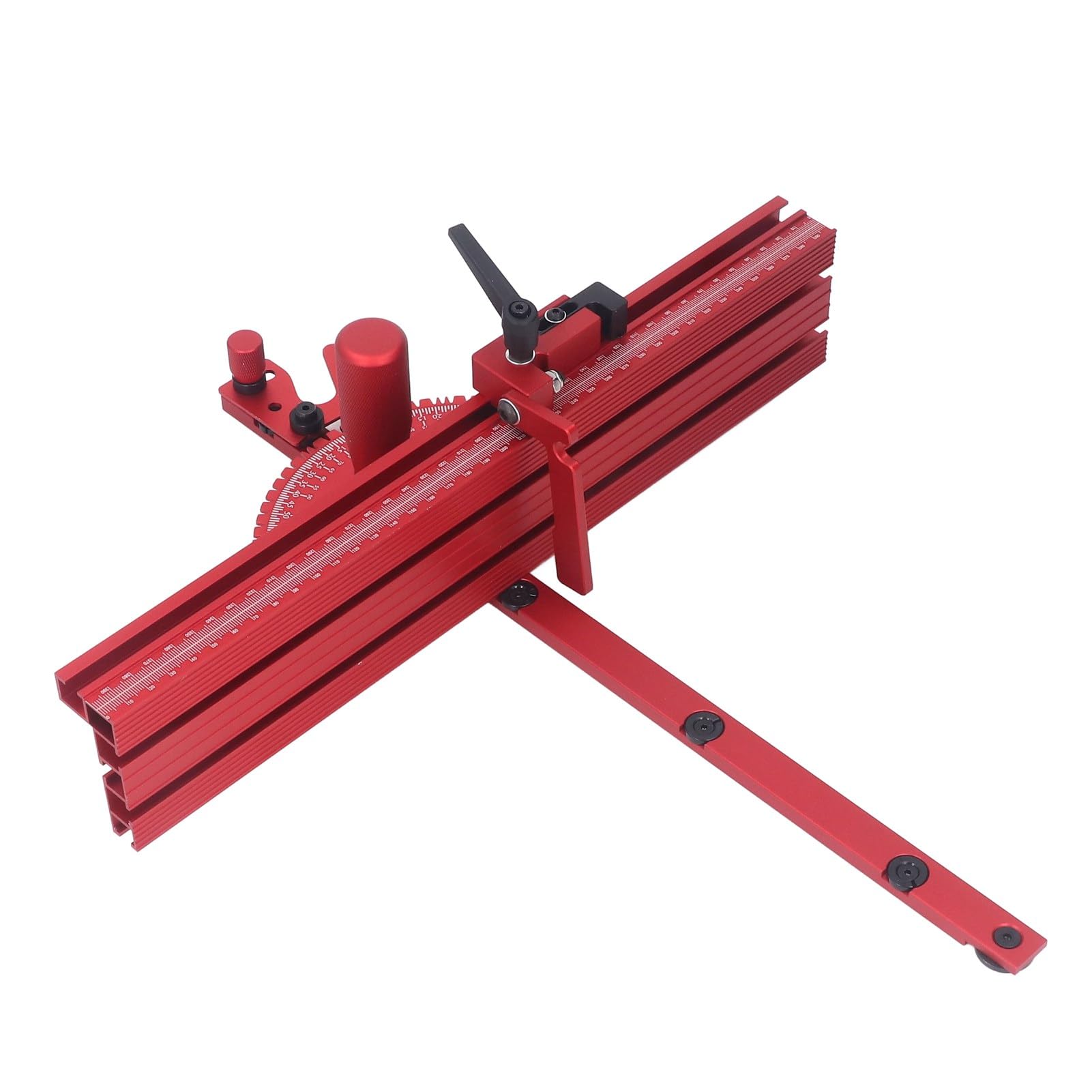 Dioche Enjoywood Mitra Mitra da Tavolo di Misurazione - Recinzione in Lega di Alluminio Ad Alta Precisione con Finecorsa per Binari a T da 30 Mm e 45 Mm - Accessori Completi Inclusi
