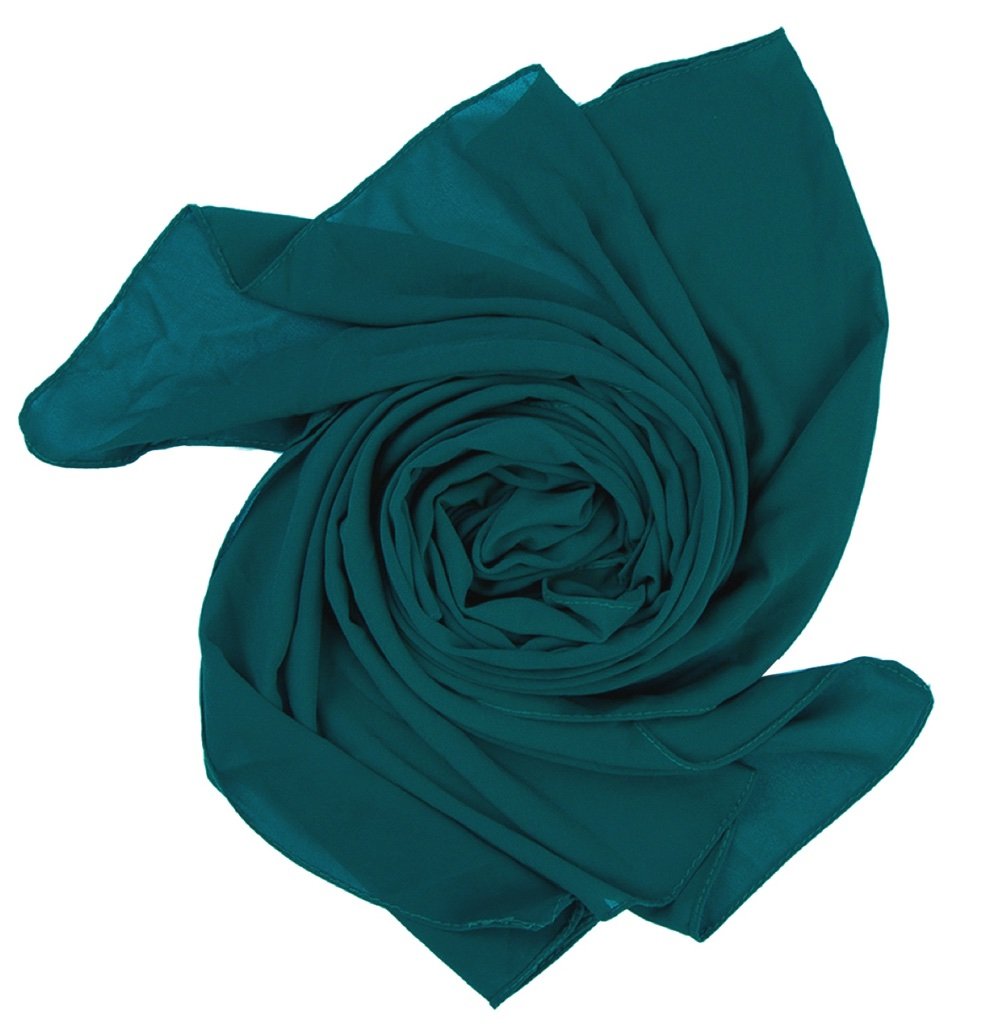 World of Shawls Ladies Chic Breezy Flowing Bubble Chiffon Scarf Stole Wedding Party Occasion Prom (Teal Green)