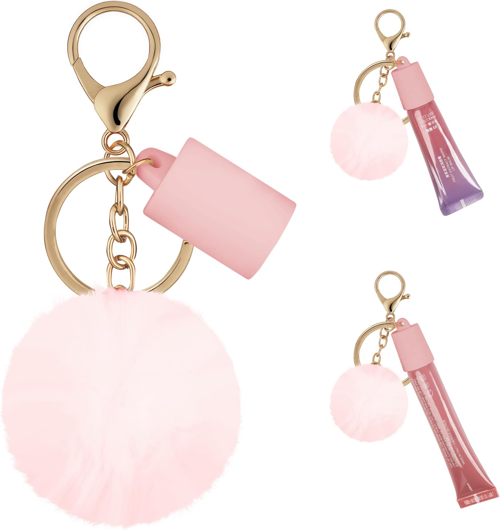 Charm Lip Gloss and Hand Cream Keychain Cap Holder, Chapstick, Summer Fridays Cute Portable Accessory and Bag Charm