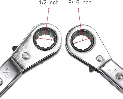 Miniatura 8 de uxcell Llave de trinquete reversible, extremo de caja doble de 34 pulgadas x 58 pulgadas, Cr-V