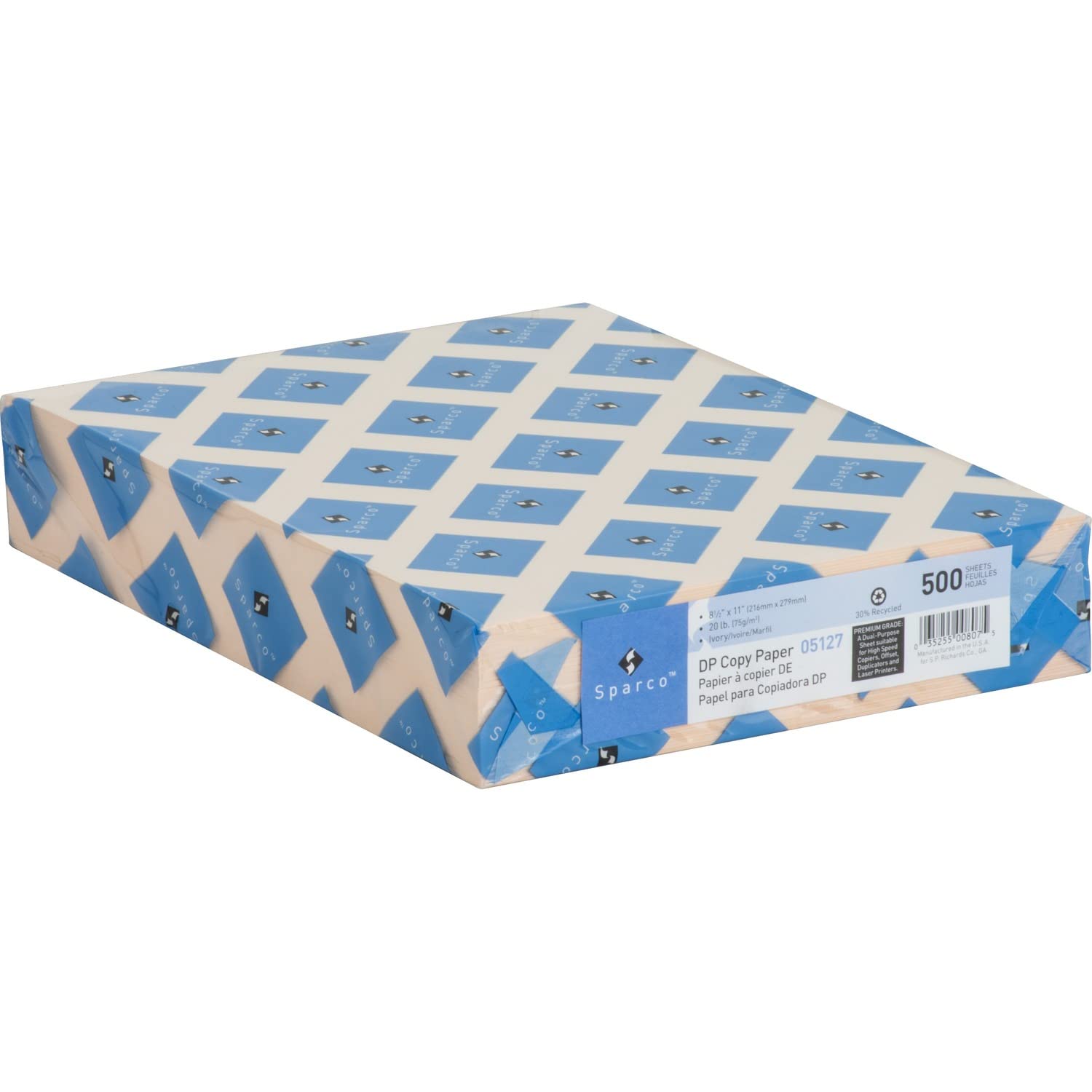 Sparco 05127 Premium Copy Paper, 20Lb, 8-1/2-Inch x11-Inch, 500/RM, Ivory