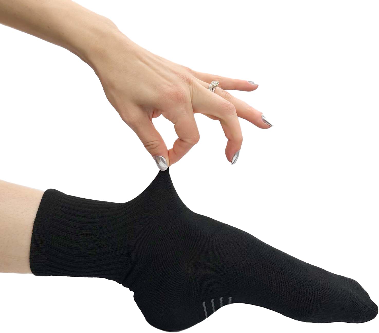 Vegan Dance Socks, Acrylic, Toe and Heel Protection, Ribbed Leg - MD23 / MD24 - Image 4