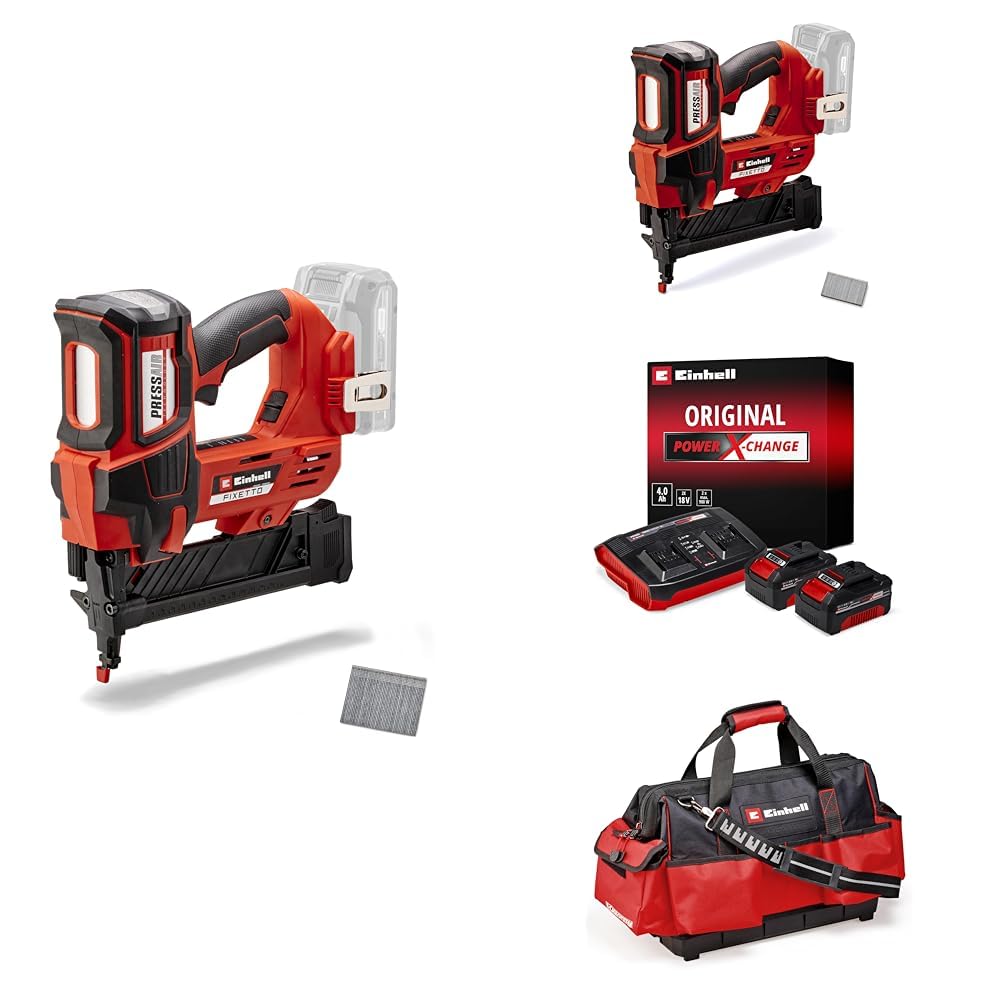 Pack Cloueuse et Agrafeuse sans fil Einhell 18V avec 2 batteries 4Ah et chargeur
