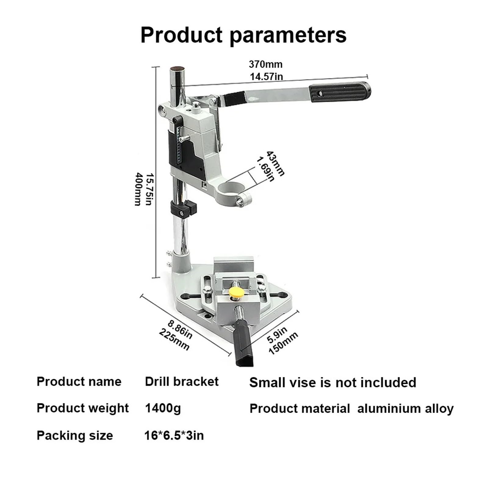 Multi-function Electric Drill Stand Vise Bracket Woodworking Bench Table Top Drill Table Bench Woodworking Grinder Accessories Szeroki zakres zastosowań(Large bracket)