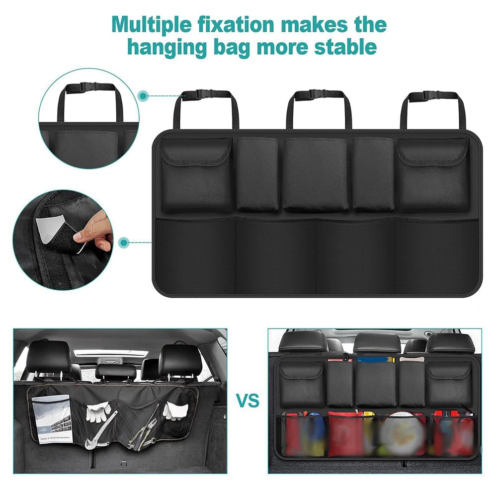 Bolsa Organizadora para Maletero para Mercedes Vito Tourer (W447) 2014-2024, Organizador Maletero Coche Colgante Antideslizante y Ajustable Plegable Impermeable