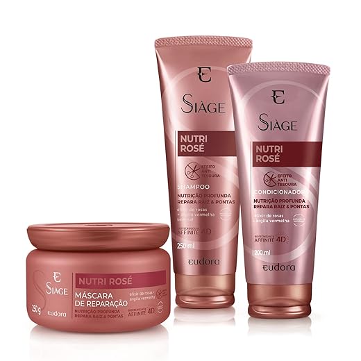Kit Eudora Siàge: 5 Segredos Revelados Para Um Cabelo Incrível E Deslumbrante Eudora Kit Siàge Nutri Rosé Shampoo + Condicionador + Máscara