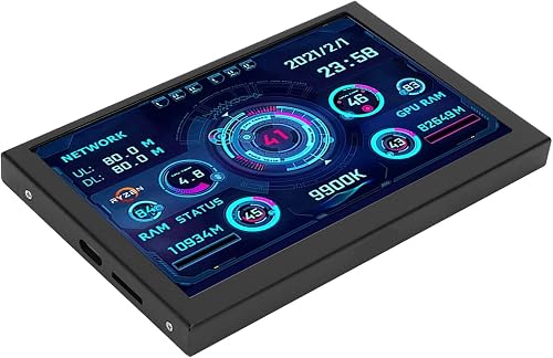 ASHATA 5 Inch IPS USB Mini Screen PC Temperature Monitor for CPU GPU RAM Display 800x480