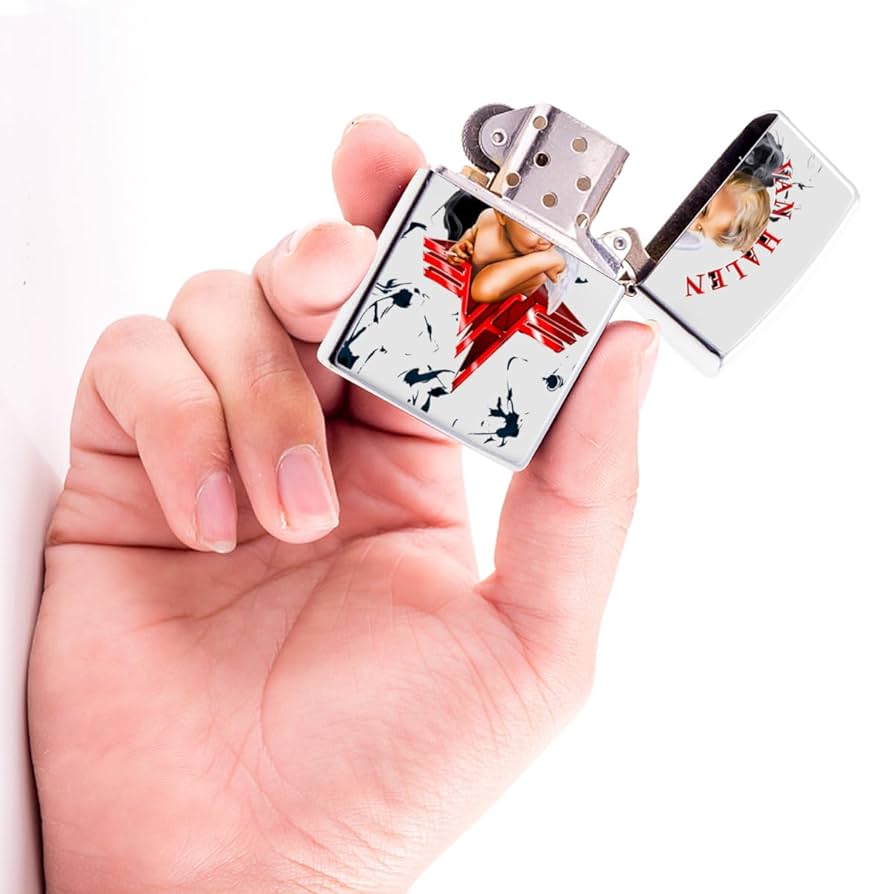 ヴァンヘイレン　zippoっぽいオイルライター　ピンストライプ　未使用　保管傷有 ヴァンヘイレン zippoっぽいオイルライター ピンストライプ 未