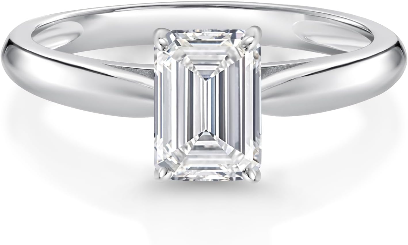 Gem Stone King 1 to 1.50 Cttw IGI Certified Lab Grown Diamond 10K White Gold Solitaire Anniversary Engagement Ring For Women | D-E Color | VS1-VS2 Clarity
