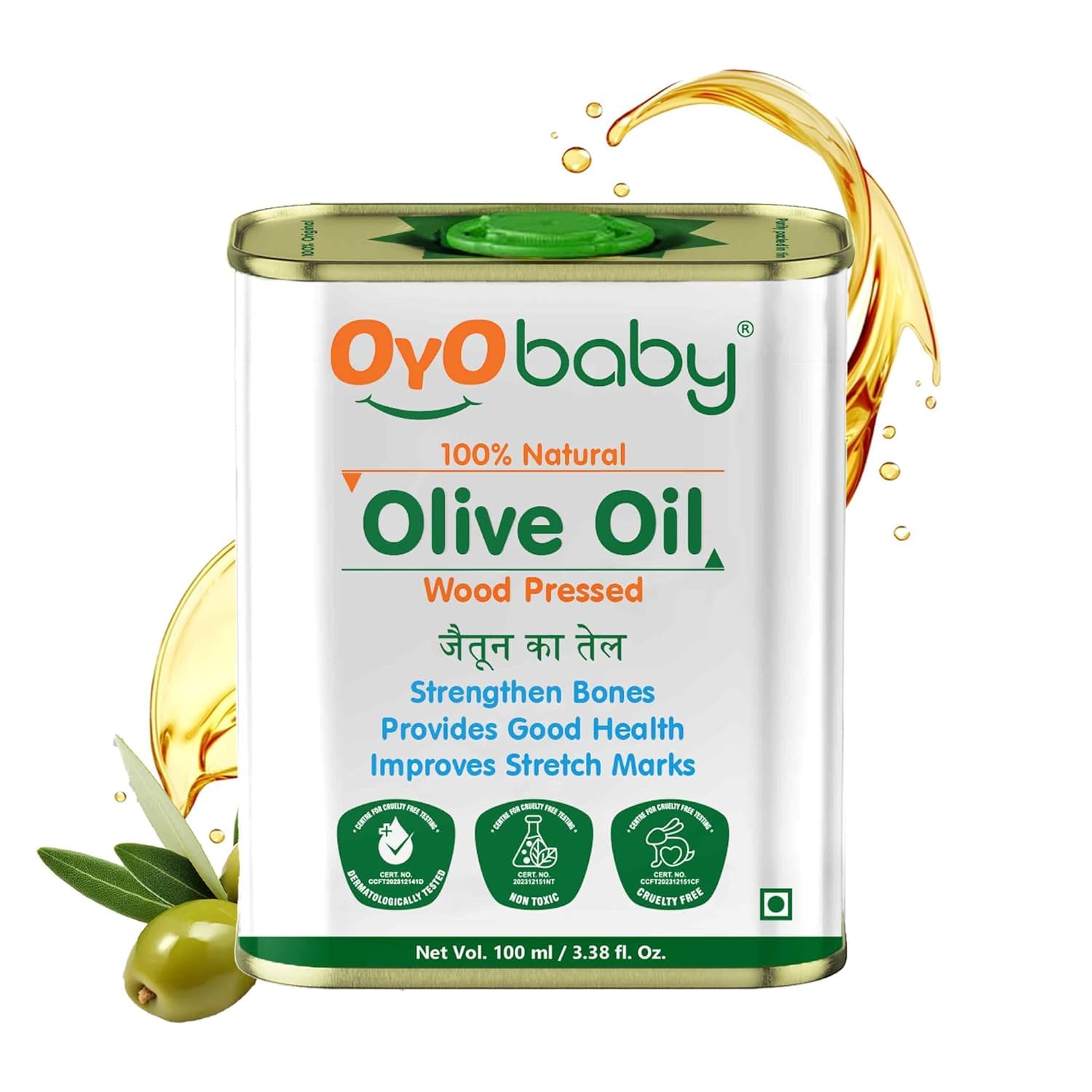 OYO BABY 100% Natural Baby Oil for New Born | Wood Pressed Olive Oil - Baby Massage, Skin & Baby Hair Oil - 100ml-image-13