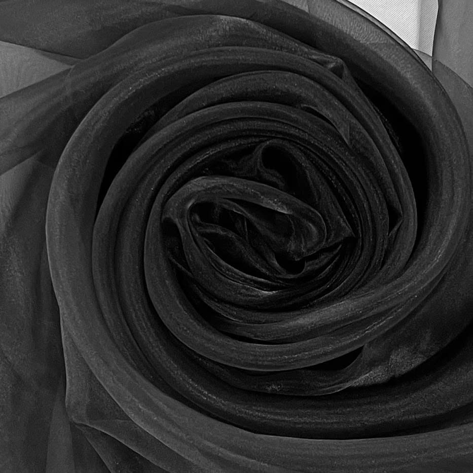 Megachest 145CM Wide Soft Organza Dress Fabric Fancy Costumes Decorations 50 Colors (Black, 1 Meter) โ image 1