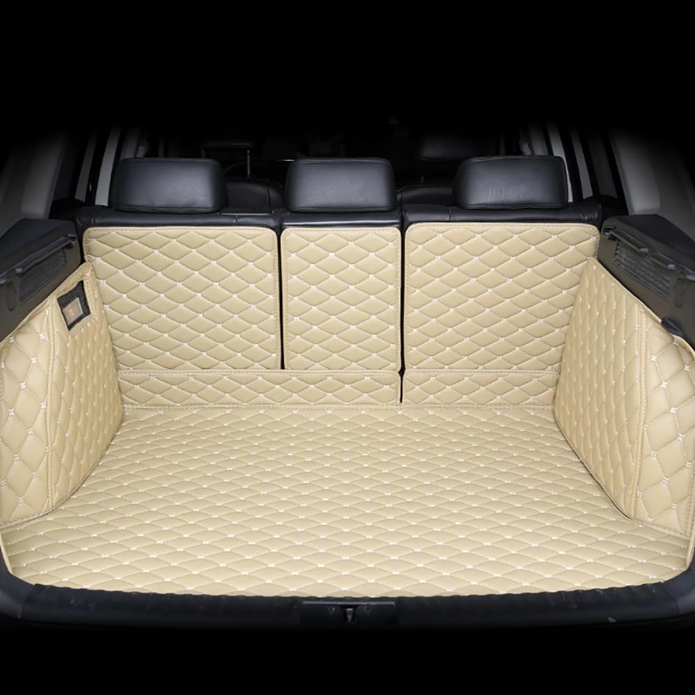 Car Custom Environmental Friendly Leather Full Coverage Boot Mats, for Toyota Land Cruiser 5seats 2010-2015 Rear Trunk Protector Accessories,G
