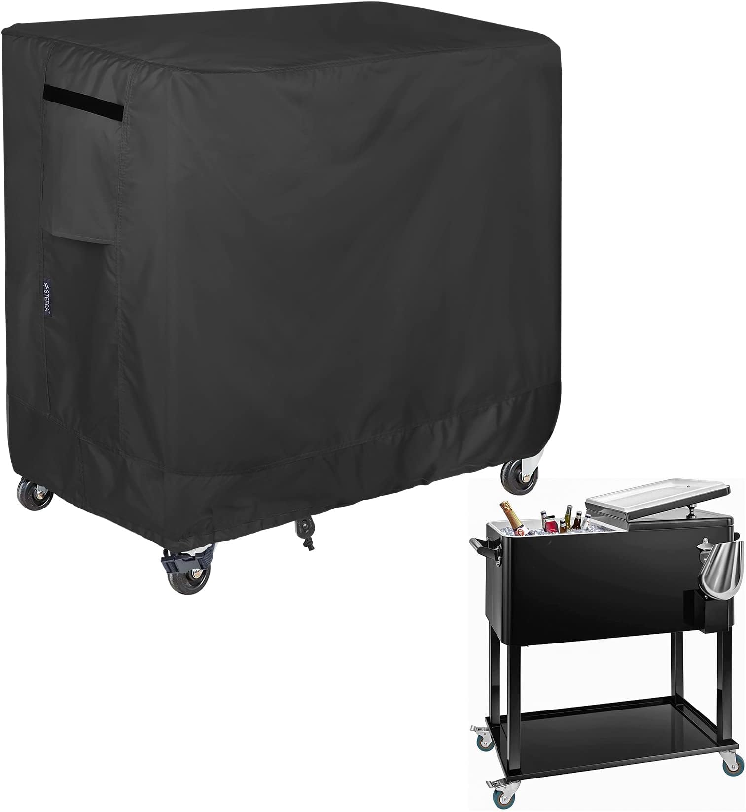 Patio Cooler Cart Cover, Fits for Most 80 Quart Rolling