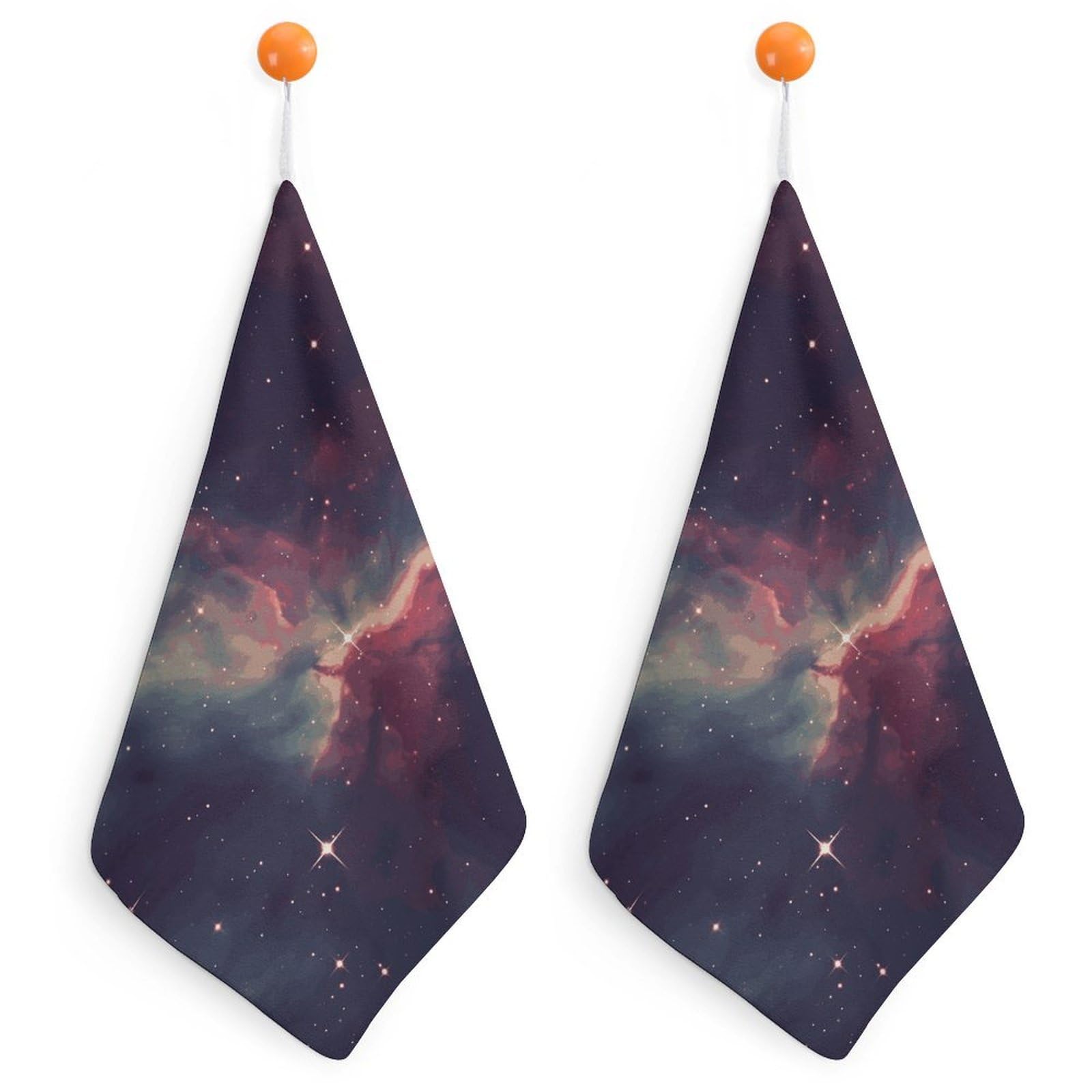 LDGSUPH Star Field in Deep Space Hand Towels Fashion Hand Face Towel with Hanging Strap Absorbent Soft Decorative Towel Fade Resistant Cozy Face Cloths for Kitchen Gym Bathroom Towels 2PCS