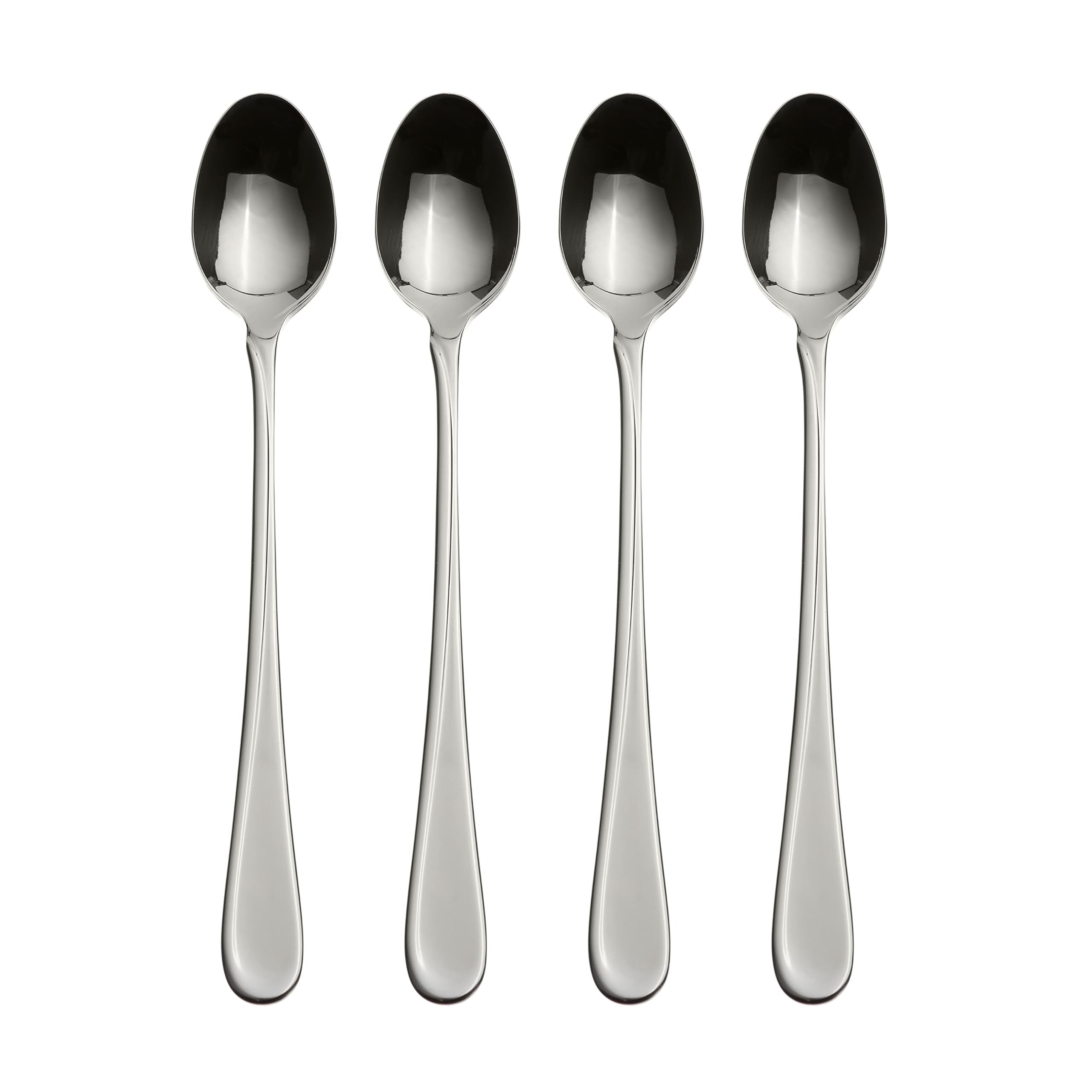 Oneida 2865004G Flight Everyday Flatware Tall Drink Spoon, Set of 4, 18/0 Stainless Steel, Silverware Set