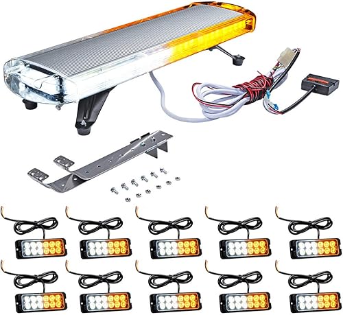 Juego de 1 barra de luz estroboscópica de 30 pulgadas, 56 luces LED de advertencia de emergencia, color blanco ámbar, techo y 10 lámparas disponible en Yaxa Colombia