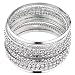 Lux Accessories Pave Chain Link Mesh Multi Bangle Bracelet Set.