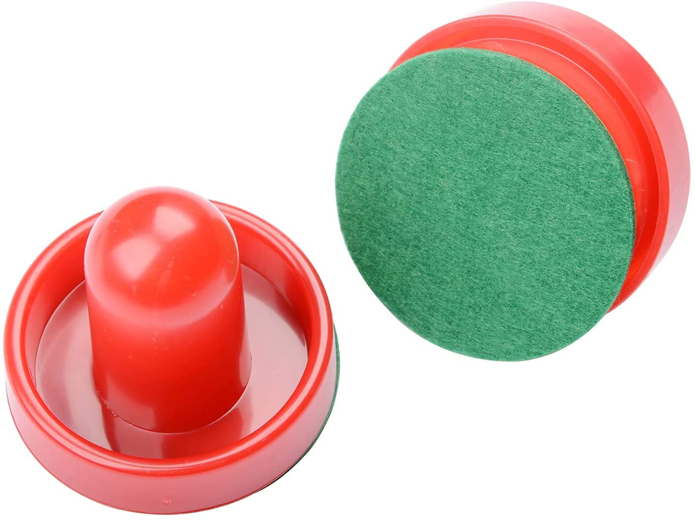 Spingitori per hockey ad aria, 2 pezzi, 60 mm, in feltro, con 4 dischi rossi per dischi di ricambio, mazzuole da tavolo, portieri per tavolo da gioco