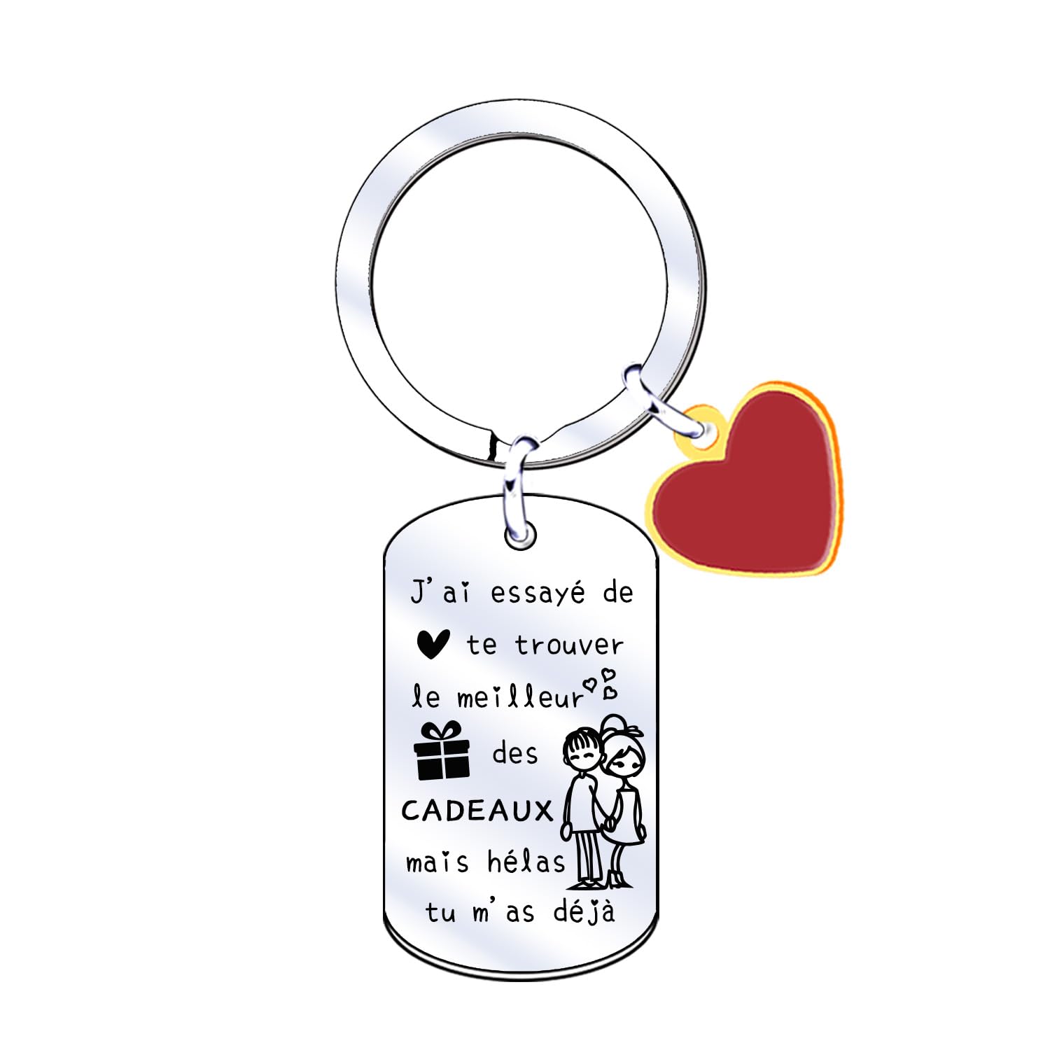 Llavero de coche personalizado grabado pareja enamorada de amistad llavero de acero inoxidable regalo para mujer, hombre, San Valentín, cumpleaños, Navidad, regalo de San Valentín