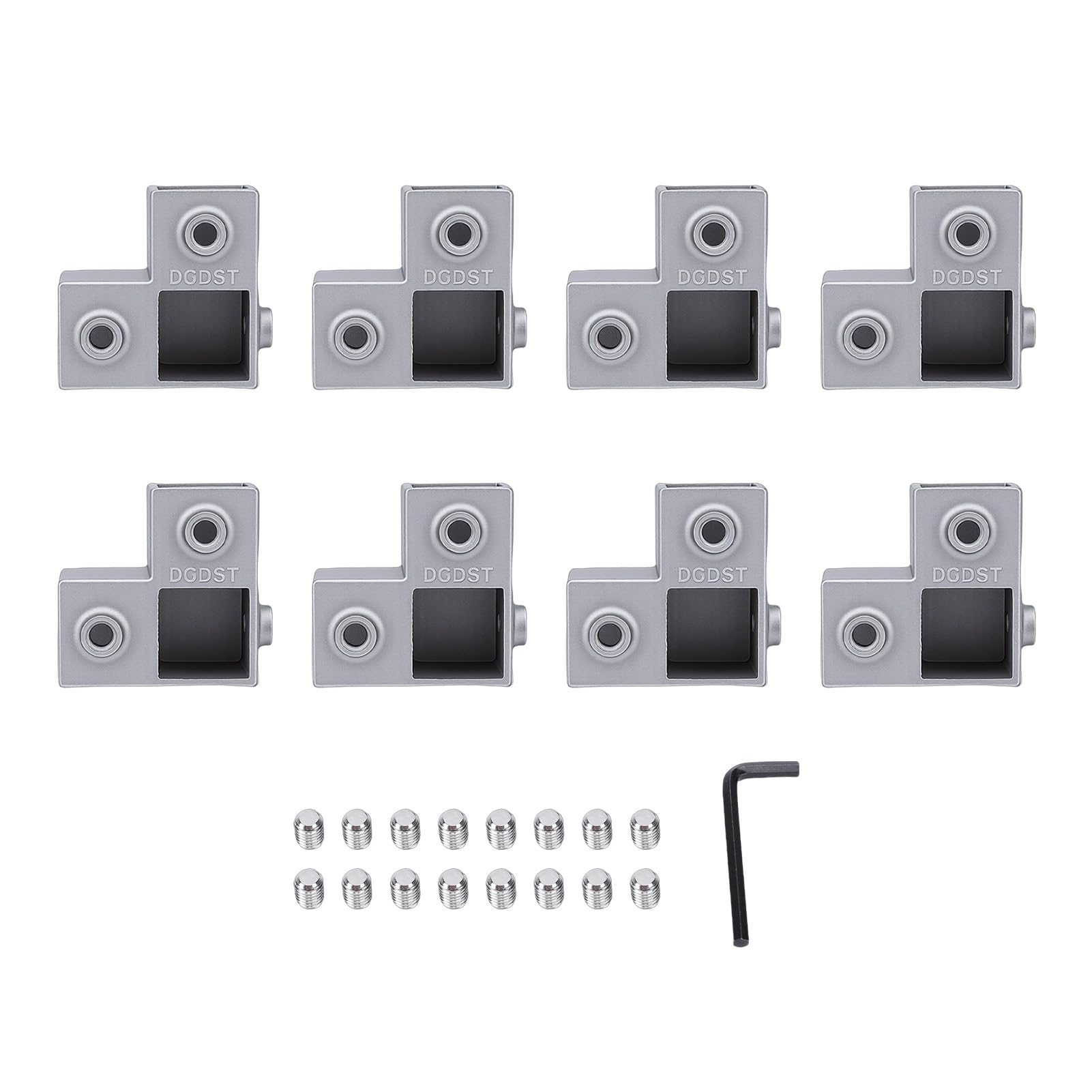 Annadue Conector de Tubo Cuadrado de Aluminio, Acoplador de Esquina de Tubo de Abrazadera de 90 Grados, 1 Pulgada, 3 Vías, en Forma de L, para Pasamanos, Cerca de Estante