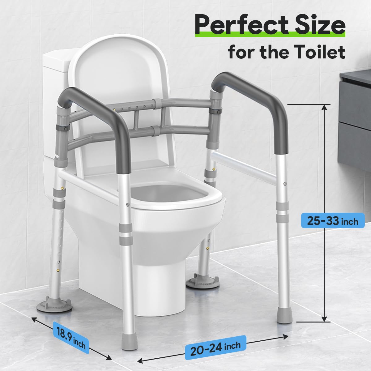 Delog Toilet Safety Rail - Secure & Adjustable -3 Delog Toilet Safety Rail - Secure & Adjustable -3