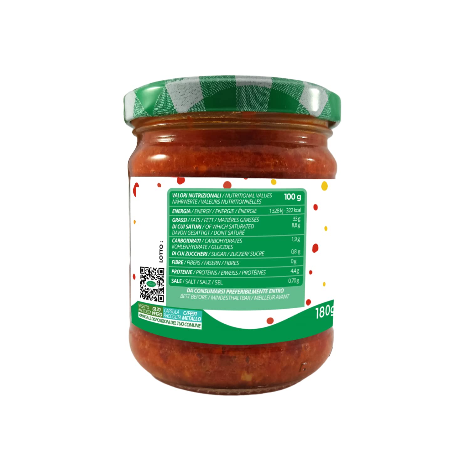 Crema Nduja Picante Calabrese, Salami Untable Y Cremoso, Crema Artesanal Made In Italy Con Pimientos Picantes En Aceite De Oliva, 3 Tarros De 180gr
