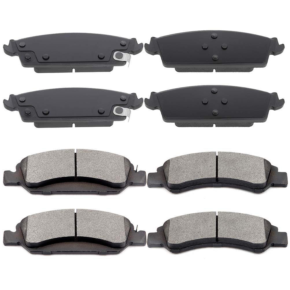 cciyu D1363 D1707 Front &amp; Rear Ceramic Brake Pads Set fit For Cadillac Escalade,Escalade ESV,For Chevy Silverado 1500,Suburban,Tahoe,For GMC Sierra 1500,Sierra 1500 Limited,Yukon,Yukon XL