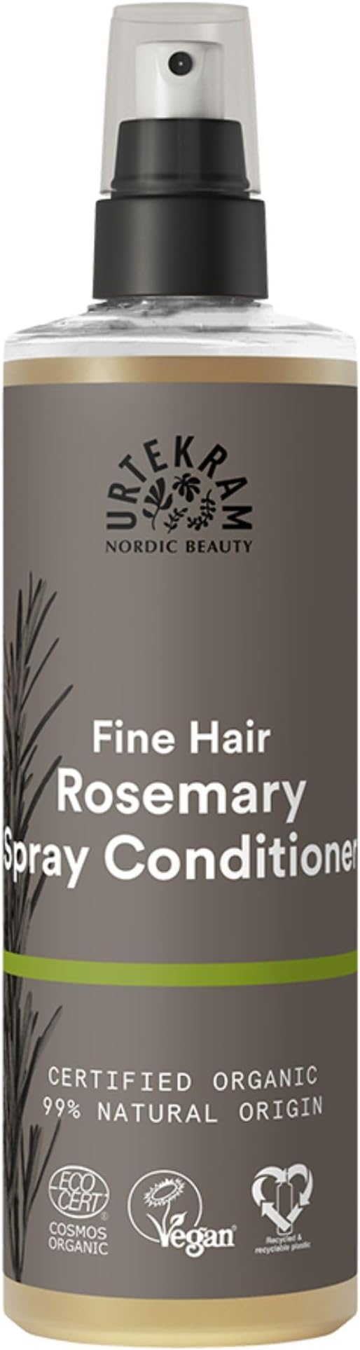 Urtekram Rosemary Leave-In Spray Conditioner - Fine Hair - Nourishing & Moisturizing - 250 ml, Vegan, Organic, Cruelty-Free, Natural Origin