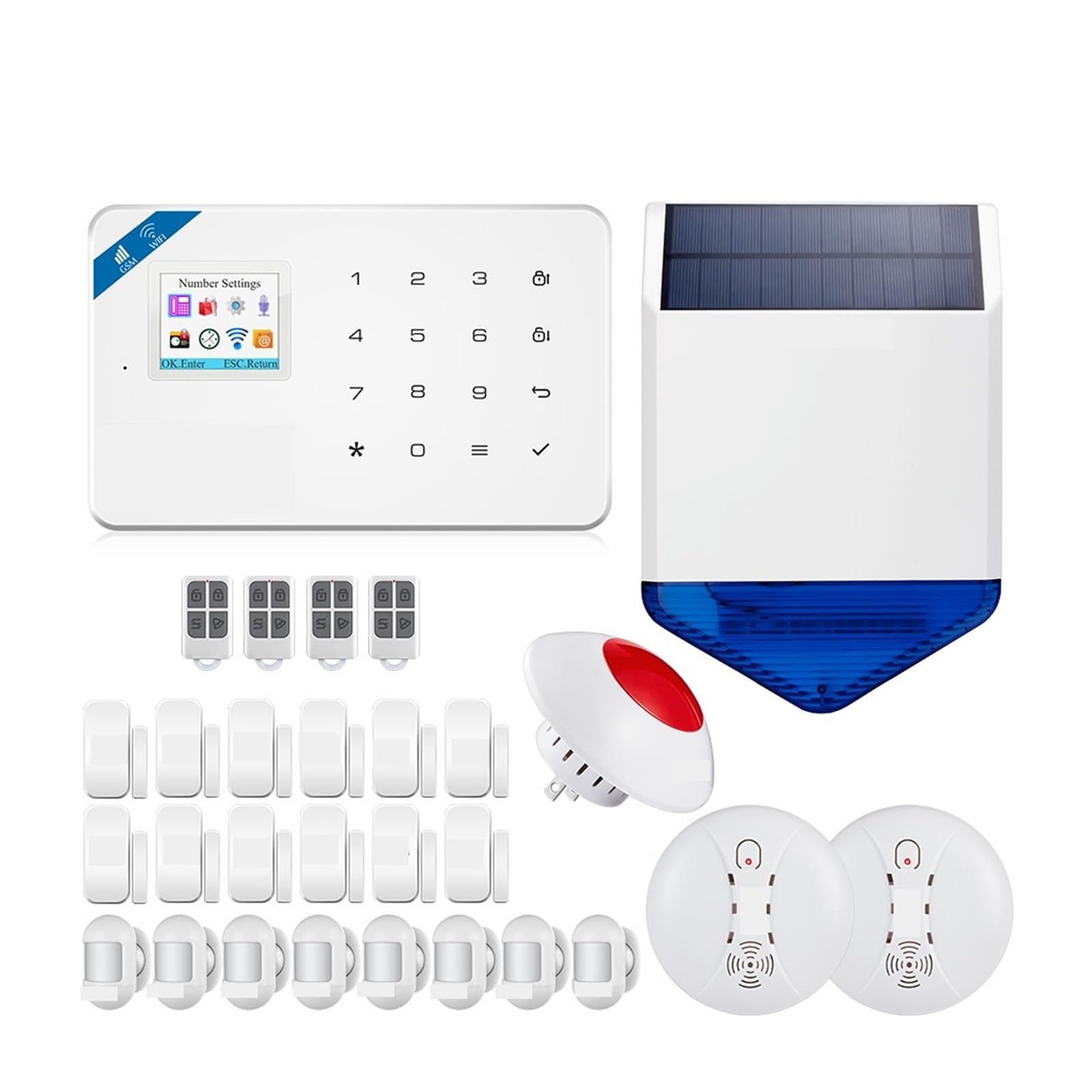 CUDTAPI Smart Alarm GSM Tuya Home System Kit Wireless Security 3MP IP Camera Control Autodial Siren(W181 GSM Tuya Kit 1)