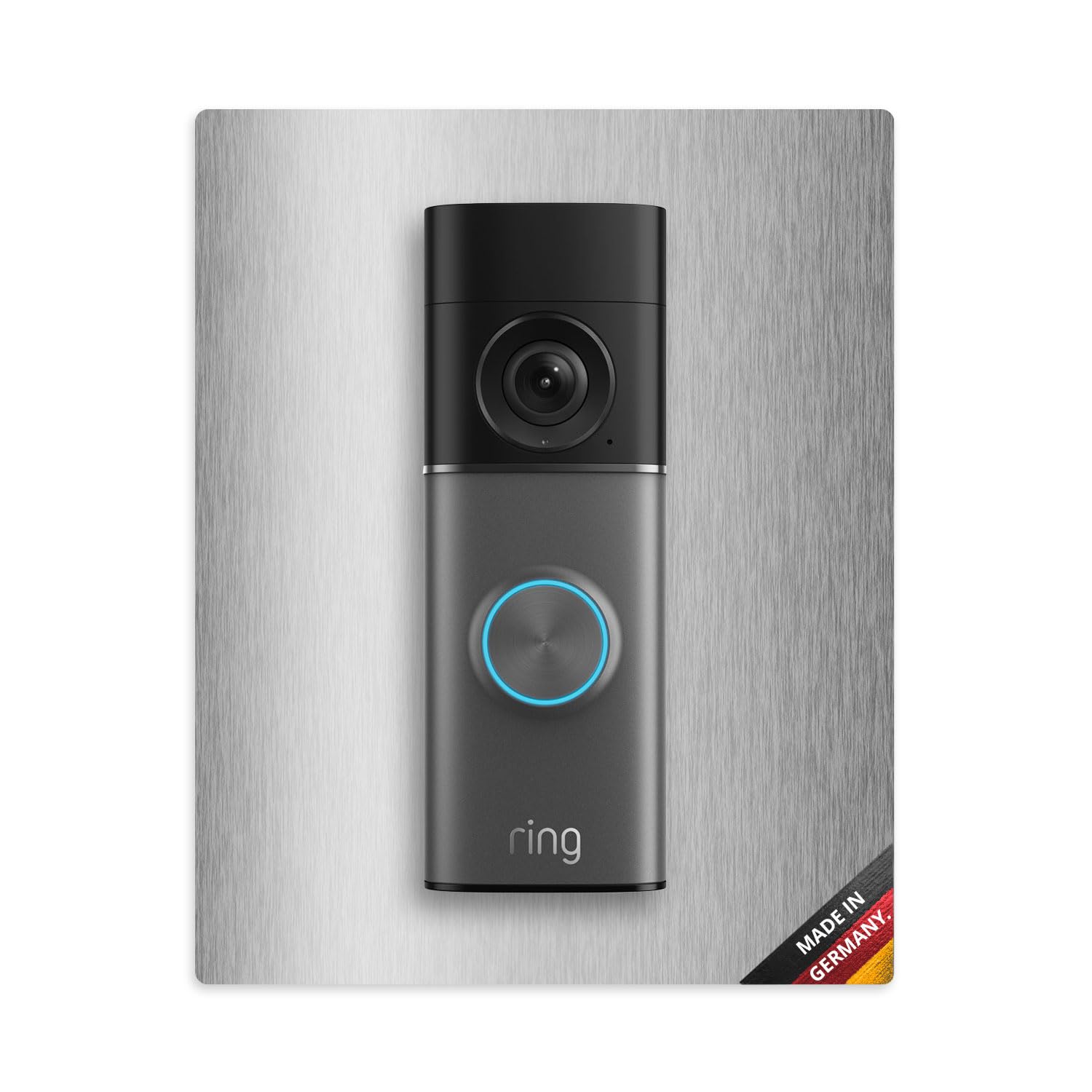 iSecur Blende passend für Ring Videotürklingel aus Edelstahl I Wired Doorbell Pro 3. Gen (2025) I Klingelschild I 140 x 175 mm I Türstation Platte für Klingel I az227