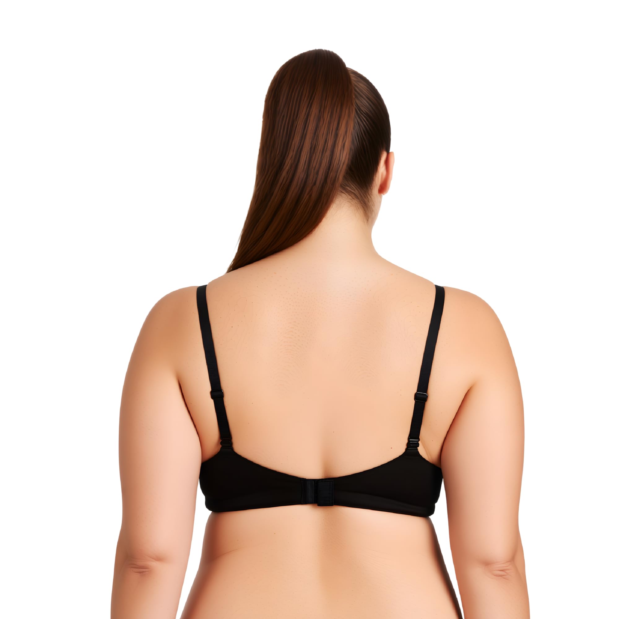 Curve Muse Donne Plus Size Aggiungi 1 e mezza coppa Push Up convertibile reggiseni in pizzo, Nero, rosa (confezione da 2), 7B