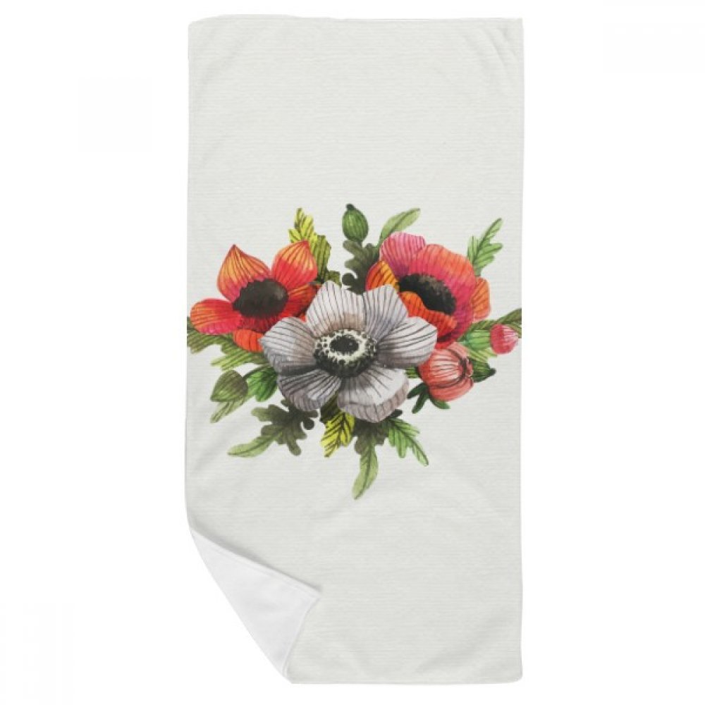 Serviette de bain peinture pavot de qualité supérieure 35x70cm