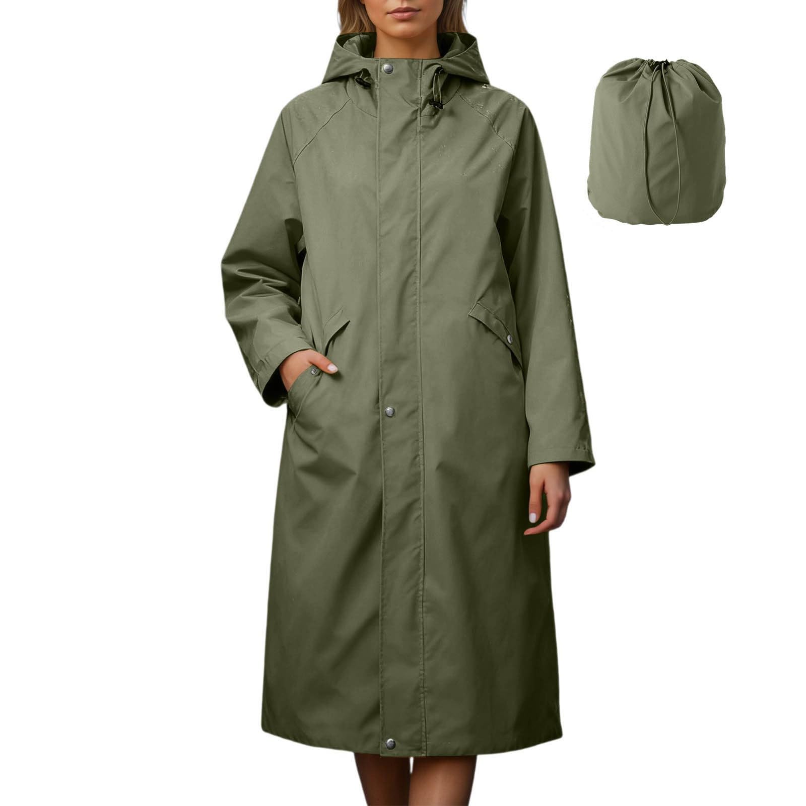 Generisch Regenmantel Damen Winddichter Damenponcho Für Outdoor Fahrrad Regenbekleidung Wasserdichter Mantel Mit Kapuze Schnell Trocknend Für Wandern, Radfahren, Camping Und Reisen