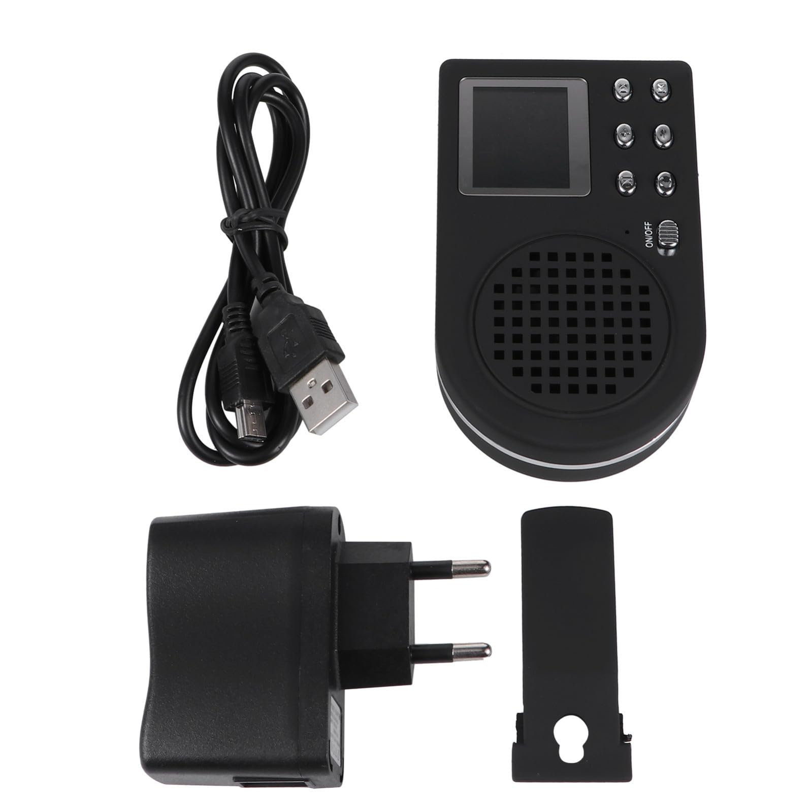 Mp3 Portatile Nero con Display Lcd e Batteria Integrata di Grande Capacità, Accessoriato con Cavo Usb, come Regalo per Famiglia e Amici