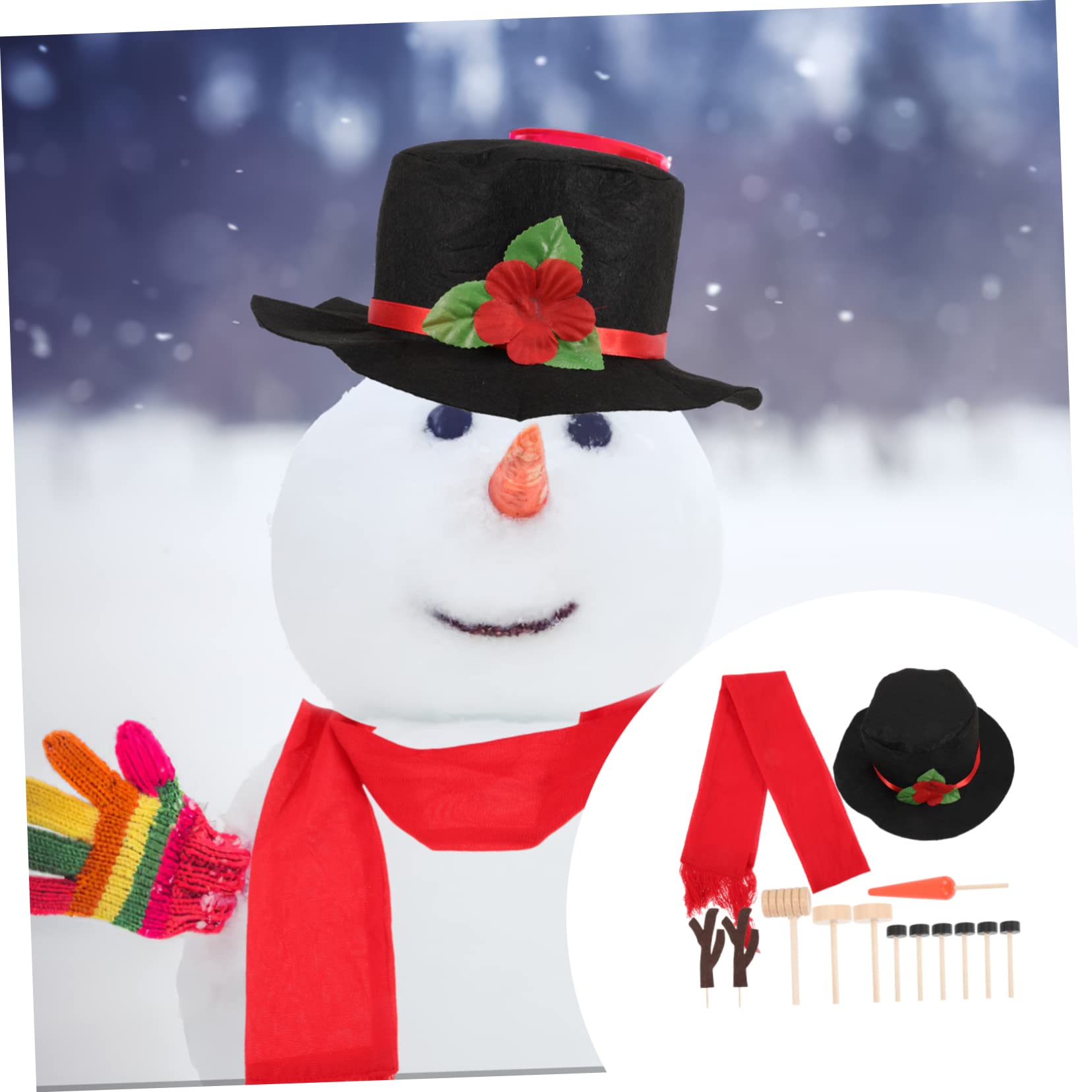 PRETYZOOM 3 Sätze Schneemann Verkleiden Sich Schneemann Requisiten Selber Machen Schneemann-zubehör Schneemann-knöpfe-Set Zum Basteln Schneemann-Kleidungsset Schneemann-Requisite Polyester