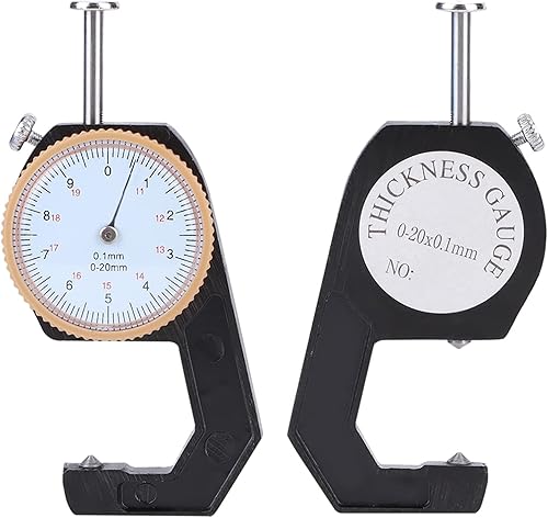Miniatura 7 de Medidor de espesor de 0.000-0.787in, cabeza puntiagudaplana Dial redondo Herramienta de medición de precisión Cabeza plana para medir el grosor de