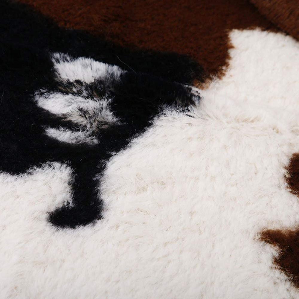 Morbido tappeto in finta pelliccia di pecora, per camera da letto, divano e pavimento, ideale anche come coprisedia, Pelliccia ecologica, Cow-brown, 140x160cm