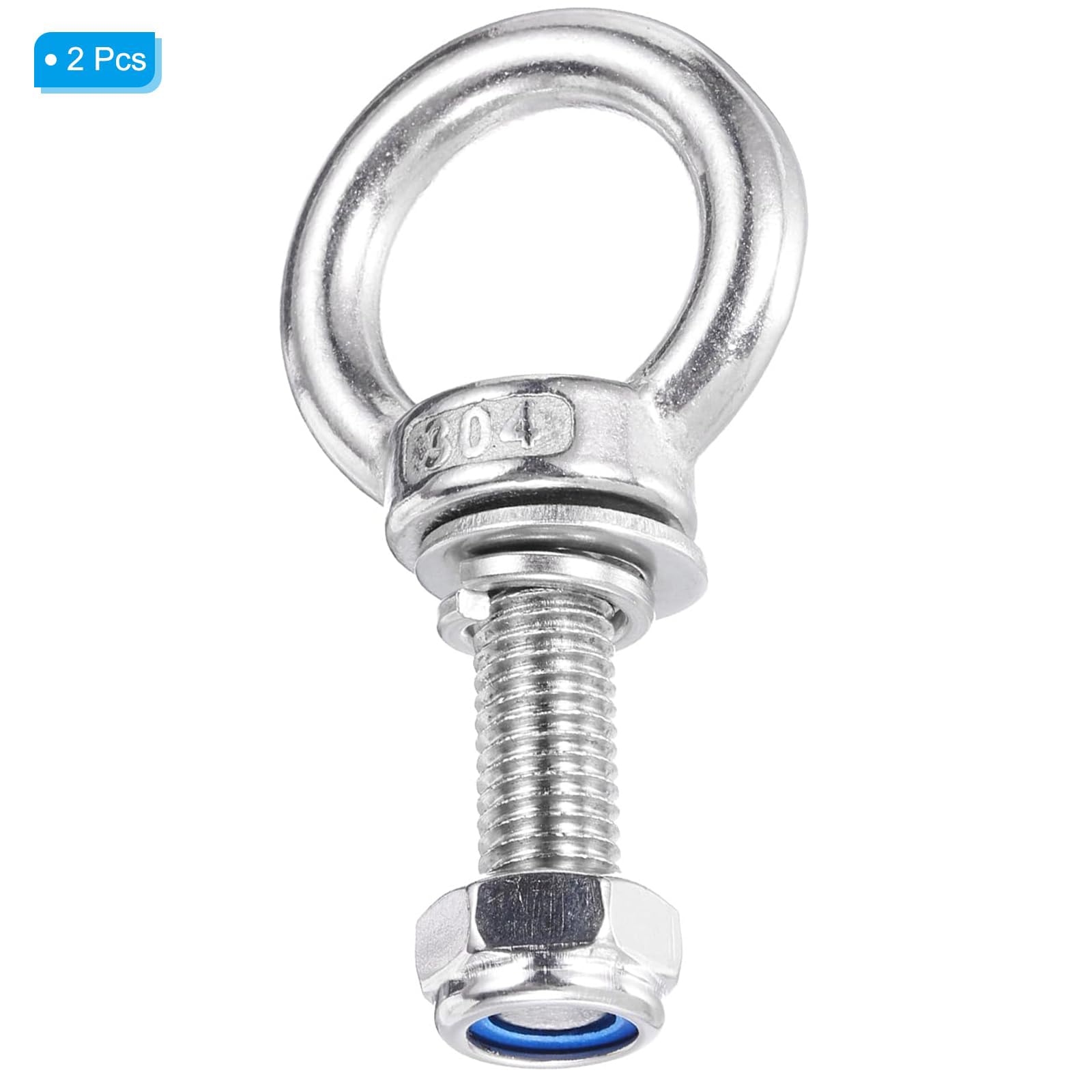 TA-VIGOR 2Pcs M12 x 50mm Lifting Long Eye Bolt, 304 Stainless Steel Wall Expansion Anchor Bolts - Image 3