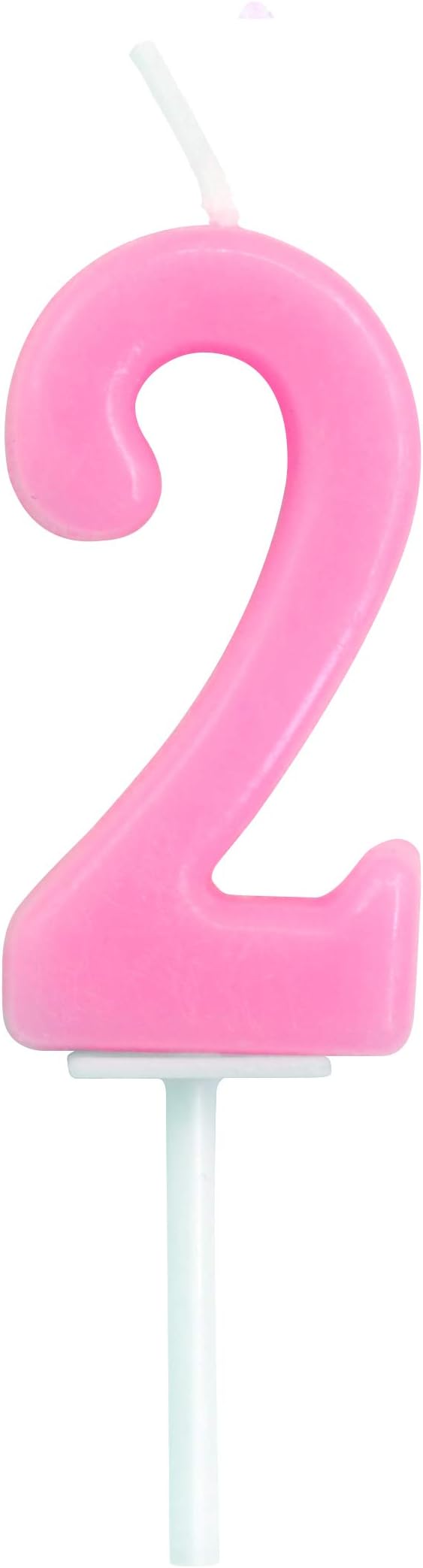 Birthday Candle Numbers for Cupcake, Dollet Cute Pink Birthday Cake Candle Number 2